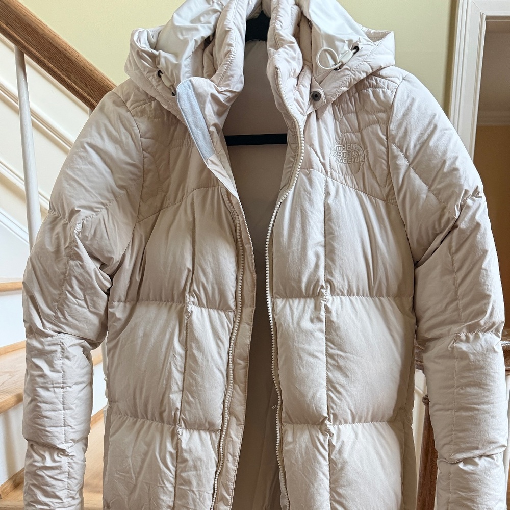 The North Face Long Down Coat (Ivory)